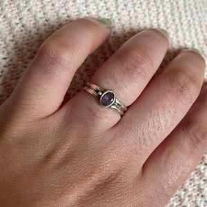 Vintage Genuine Amethyst Sterling Silver Ring